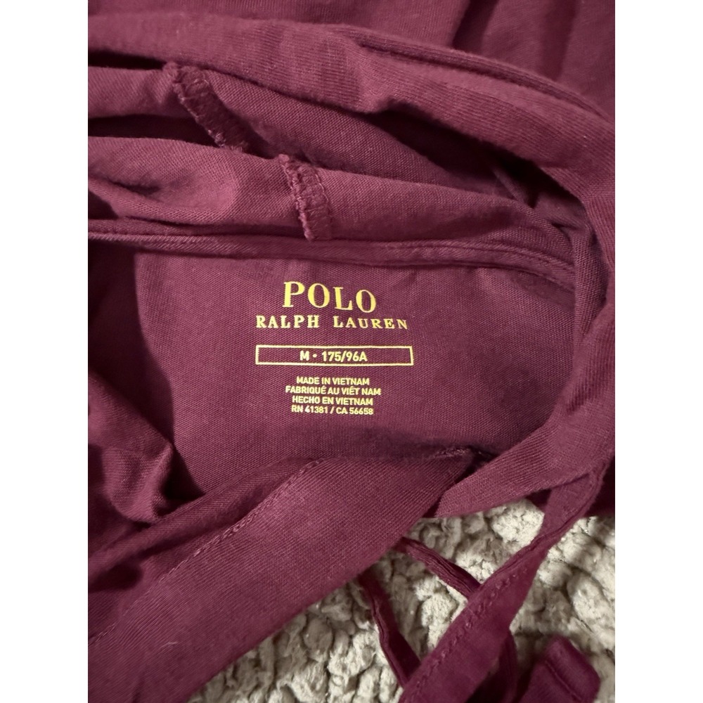 Polo Ralph Lauren Shirt Men Medium Maroon Blue Tee Hoodie Pullover Lightweight - Picture 11 of 11